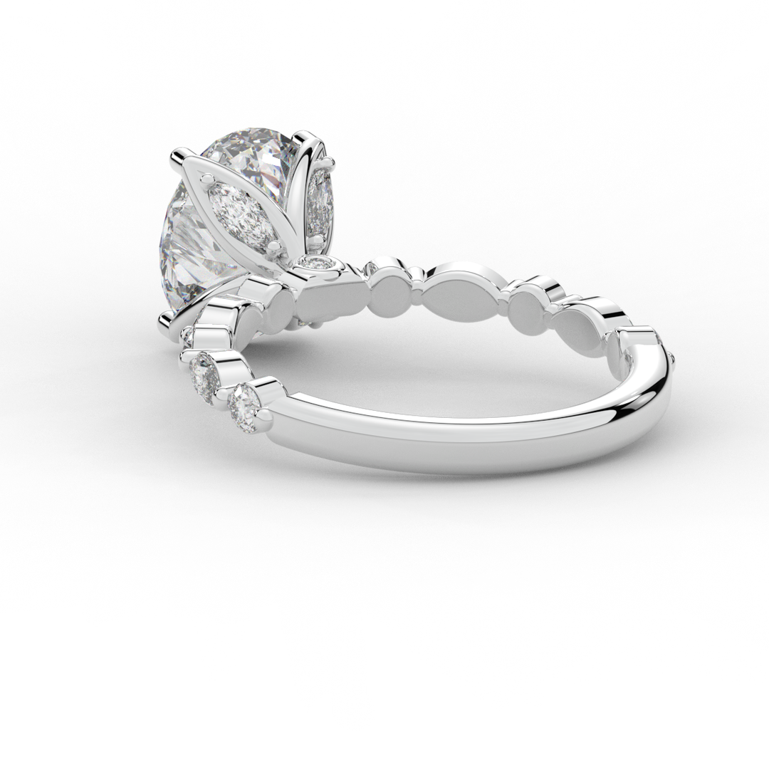 3.10CT.TW OVAL LAB DIAMOND SOLITAIRE ENGAGEMENT RING - Nazarelle