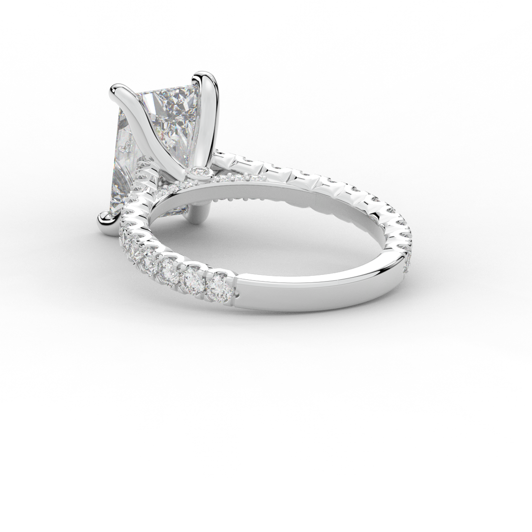 4.25CT.TW RADIANT LAB DIAMOND SOLITAIRE ENGAGEMENT RING - Nazarelle