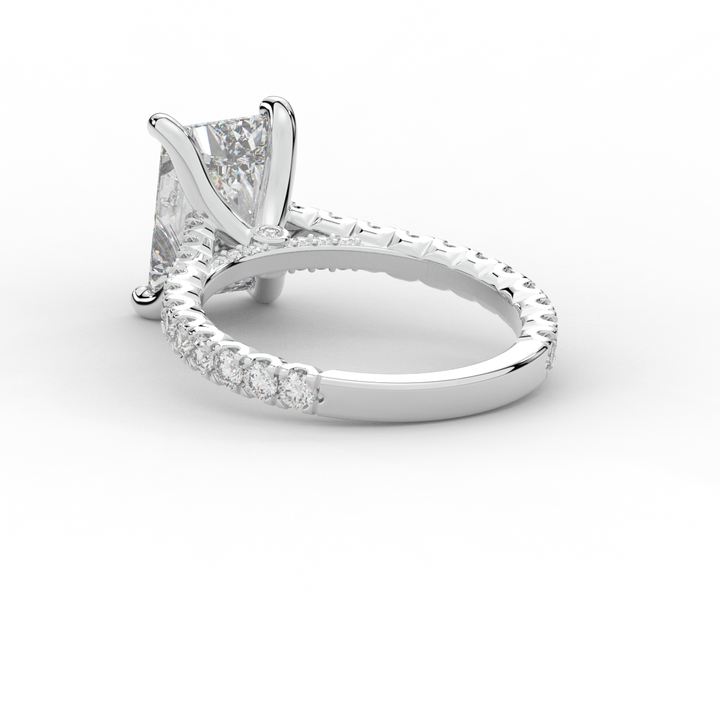 4.25CT.TW RADIANT LAB DIAMOND SOLITAIRE ENGAGEMENT RING - Nazarelle