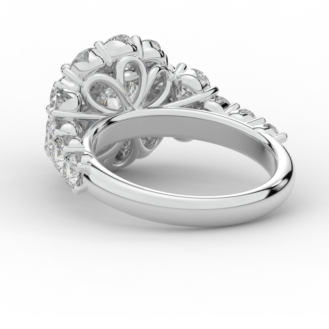 4.75CT.TW ROUND LAB DIAMOND HALO ENGAGEMENT RING - Nazarelle