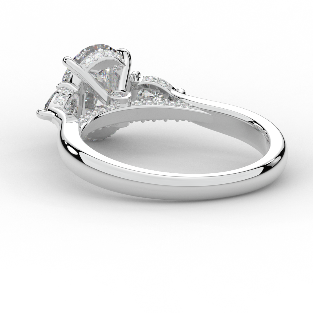 2.40CT.TW OVAL LAB DIAMOND 3 STONE ENGAGEMENT RING - Nazarelle