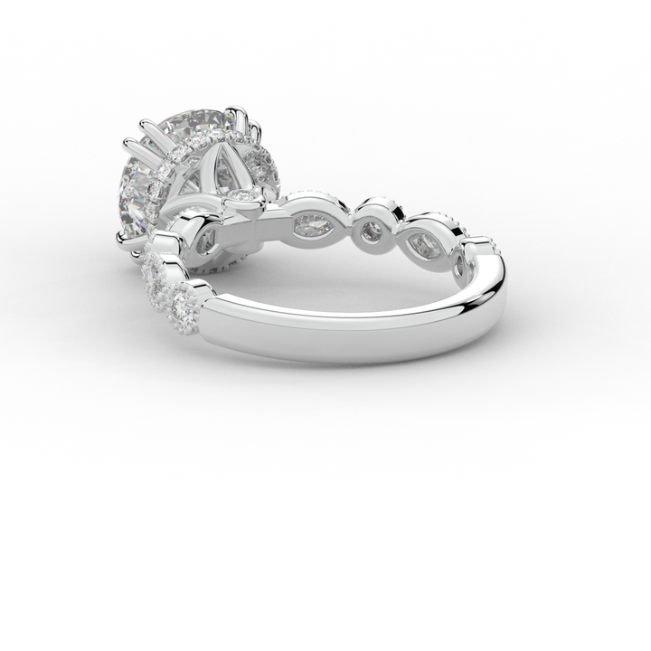 3.60CT.TW ROUND LAB DIAMOND SOLITAIRE ENGAGEMENT RING - Nazarelle