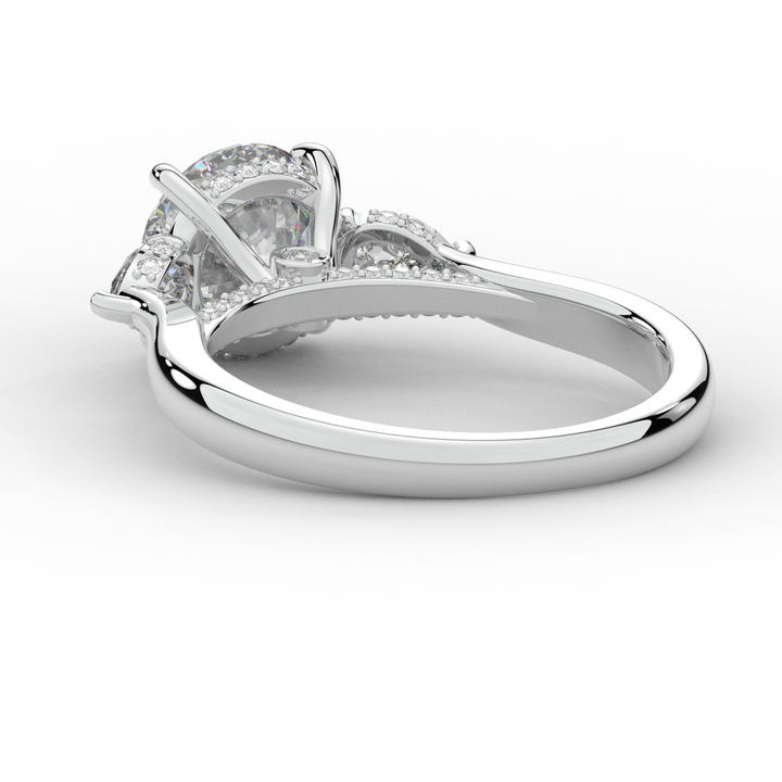 2.40CT.TW ROUND LAB DIAMOND 3 STONE ENGAGEMENT RING - Nazarelle