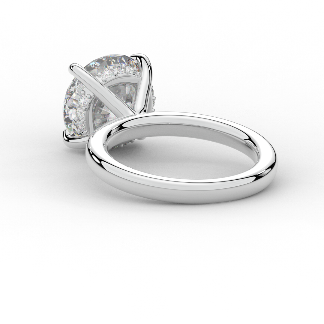 3.05CT.TW ROUND LAB DIAMOND UNDERHALO ENGAGEMENT RING - Nazarelle