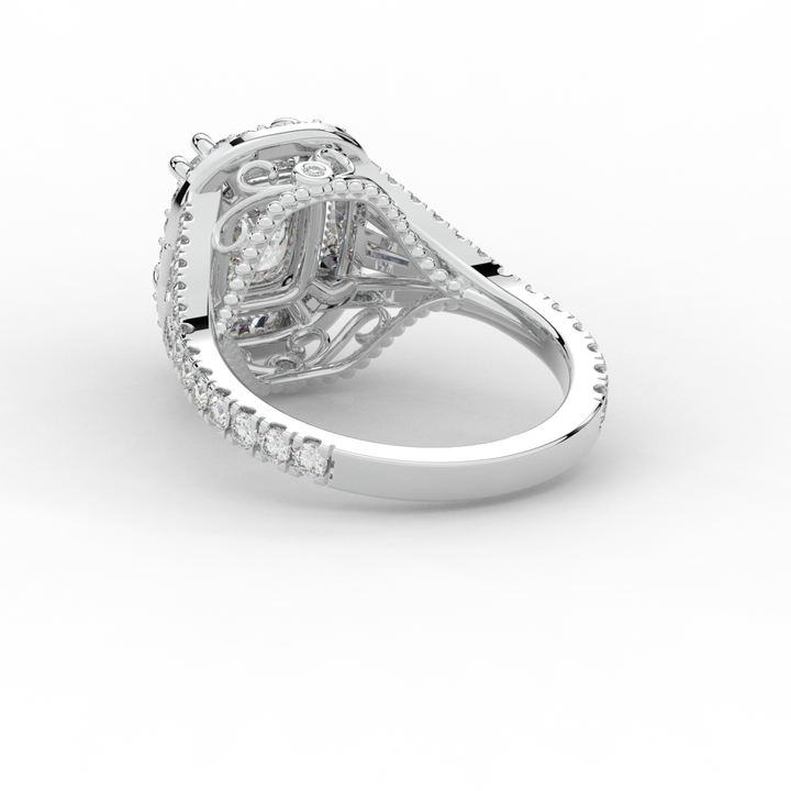 2.50CT.TW CUSHION LAB DIAMOND HALO ENGAGEMENT RING - Nazarelle