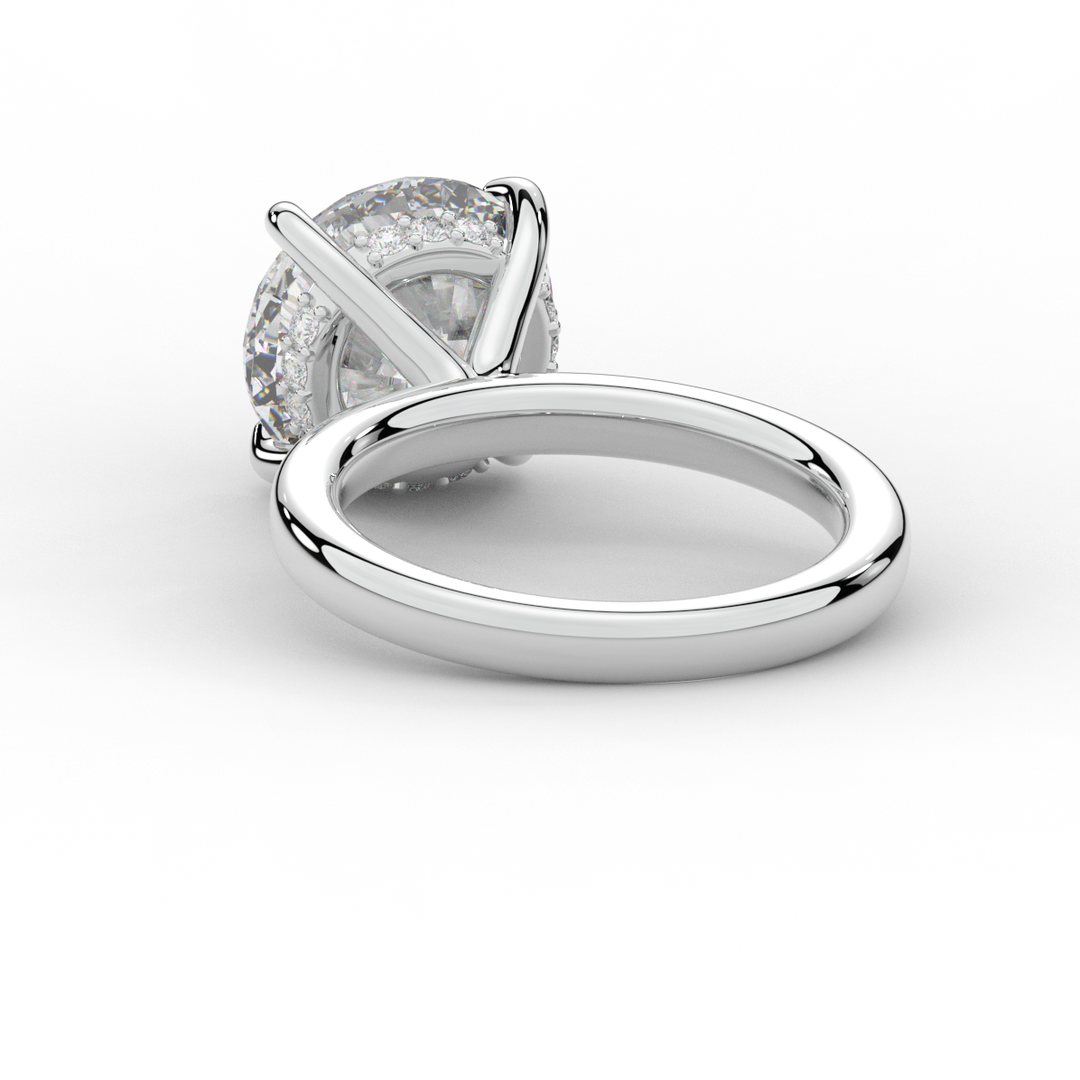 3.05CT.TW ROUND LAB DIAMOND UNDERHALO ENGAGEMENT RING - Nazarelle