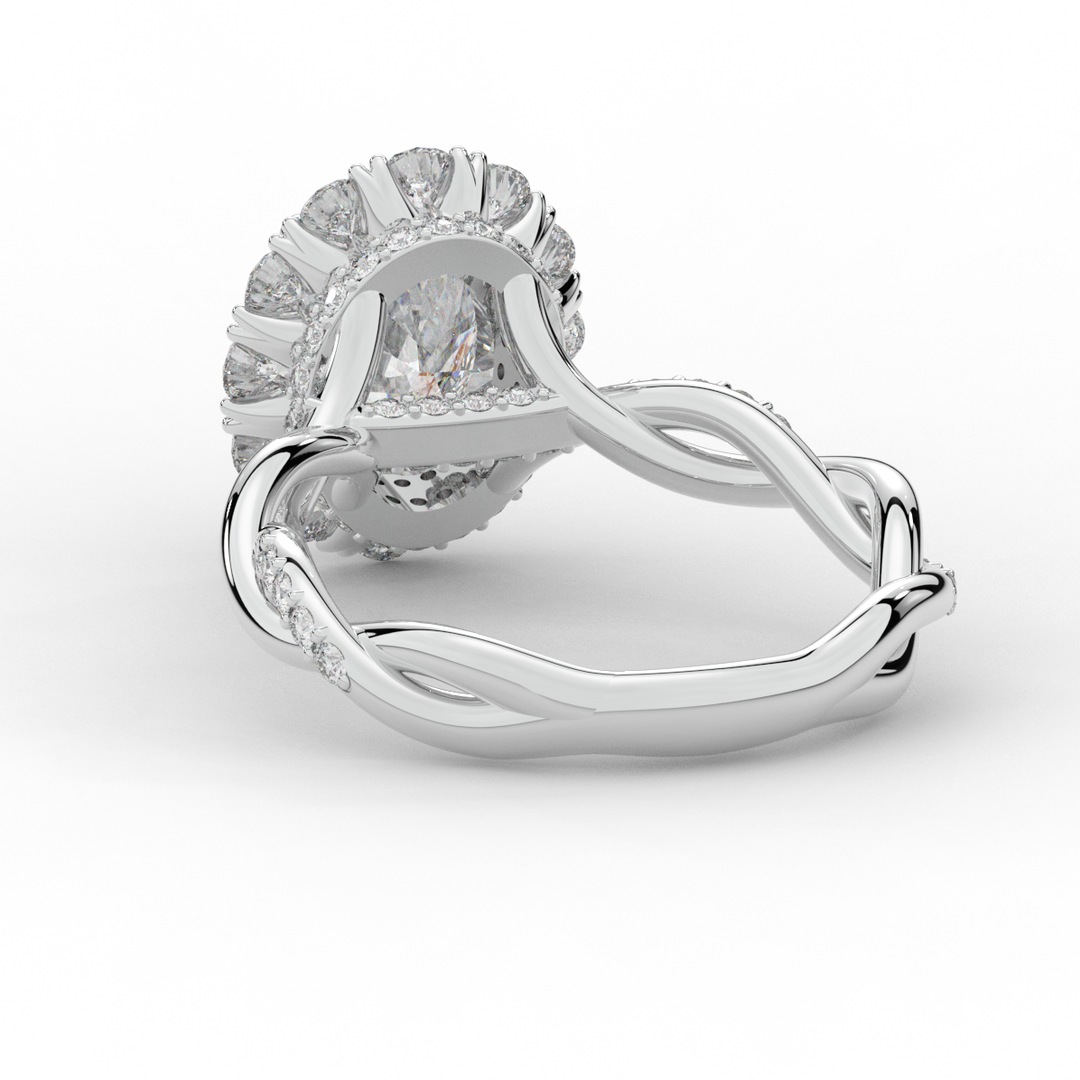 2.70CT.TW OVAL LAB DIAMOND HALO ENGAGEMENT RING - Nazarelle