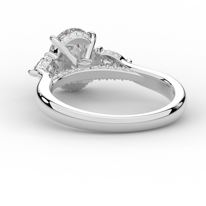 2.40CT.TW OVAL LAB DIAMOND 3 STONE ENGAGEMENT RING - Nazarelle