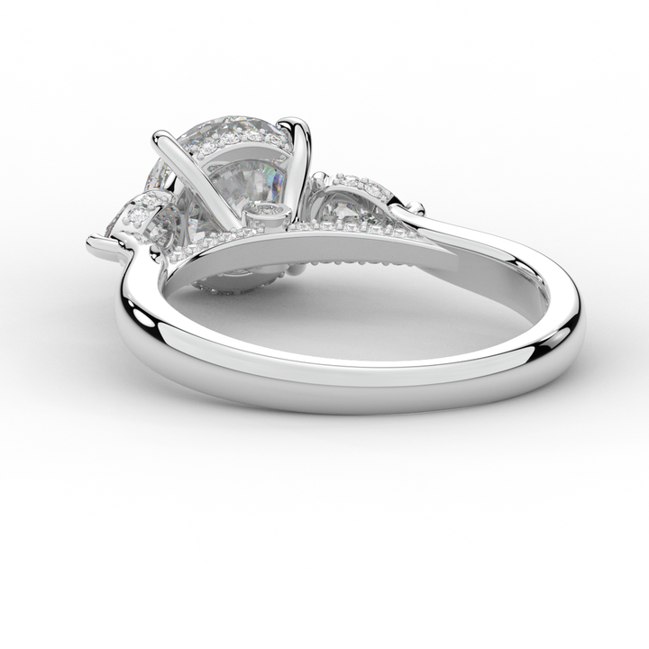 2.40CT.TW ROUND LAB DIAMOND 3 STONE ENGAGEMENT RING - Nazarelle