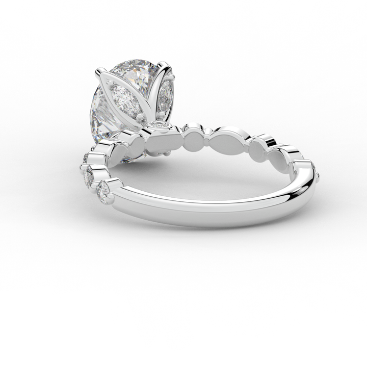 3.10CT.TW OVAL LAB DIAMOND SOLITAIRE ENGAGEMENT RING - Nazarelle