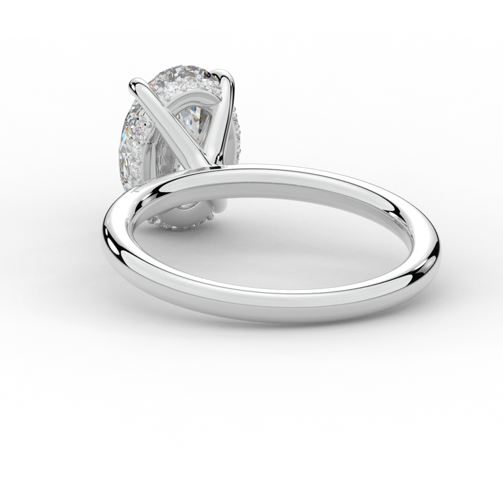 2.06CT.TW OVAL LAB DIAMOND UNDERHALO SOLIATIRE ENGAGEMENT RING - Nazarelle