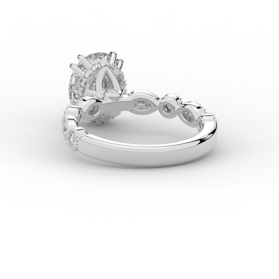 3.60CT.TW OVAL LAB DIAMOND SOLITAIRE ENGAGEMENT RING - Nazarelle