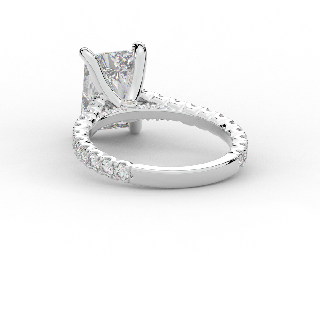 4.25CT.TW RADIANT LAB DIAMOND SOLITAIRE ENGAGEMENT RING - Nazarelle