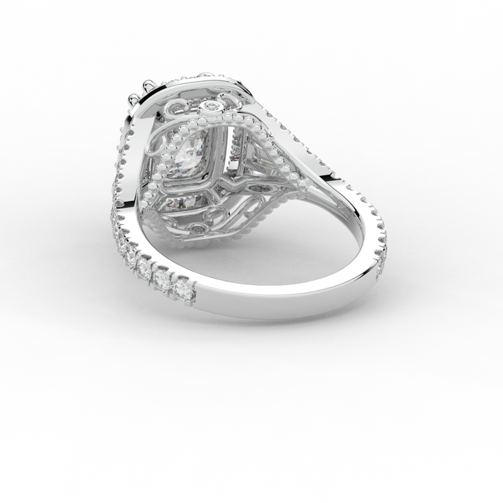 2.50CT.TW CUSHION LAB DIAMOND HALO ENGAGEMENT RING - Nazarelle