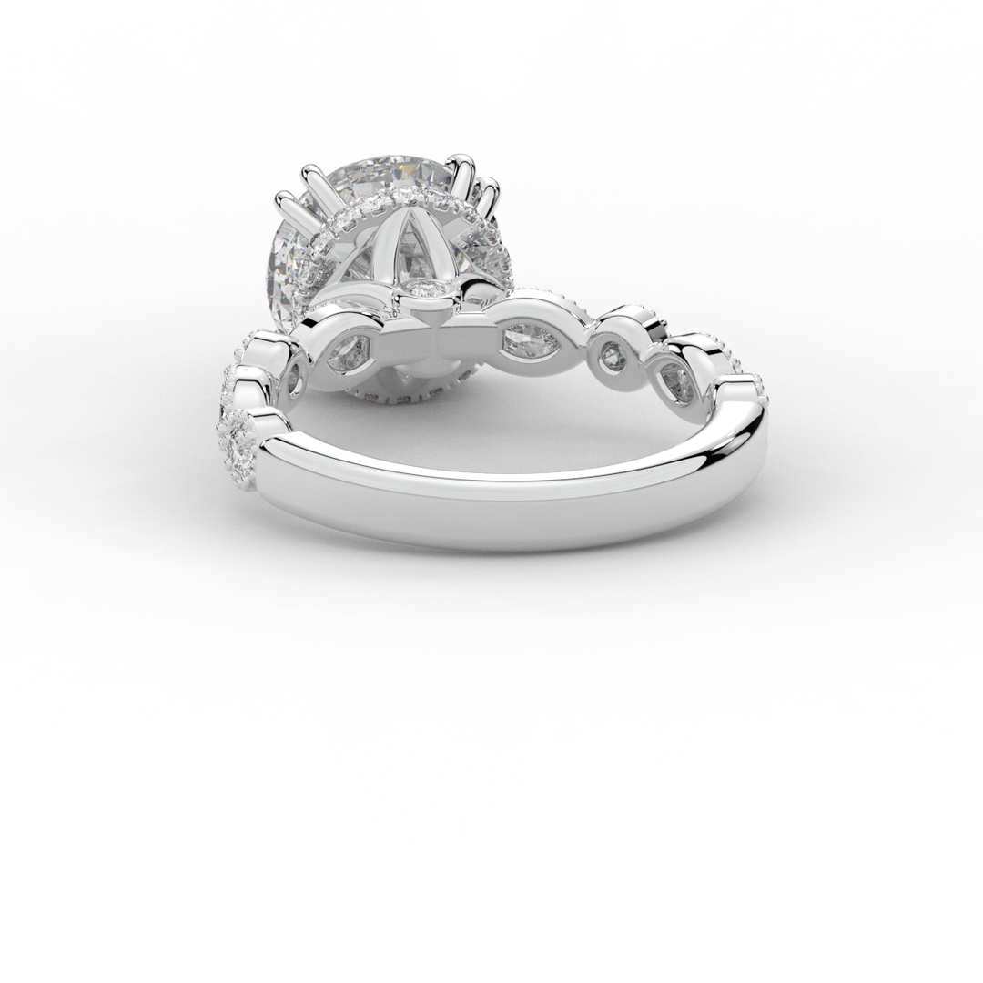 3.60CT.TW ROUND LAB DIAMOND SOLITAIRE ENGAGEMENT RING - Nazarelle