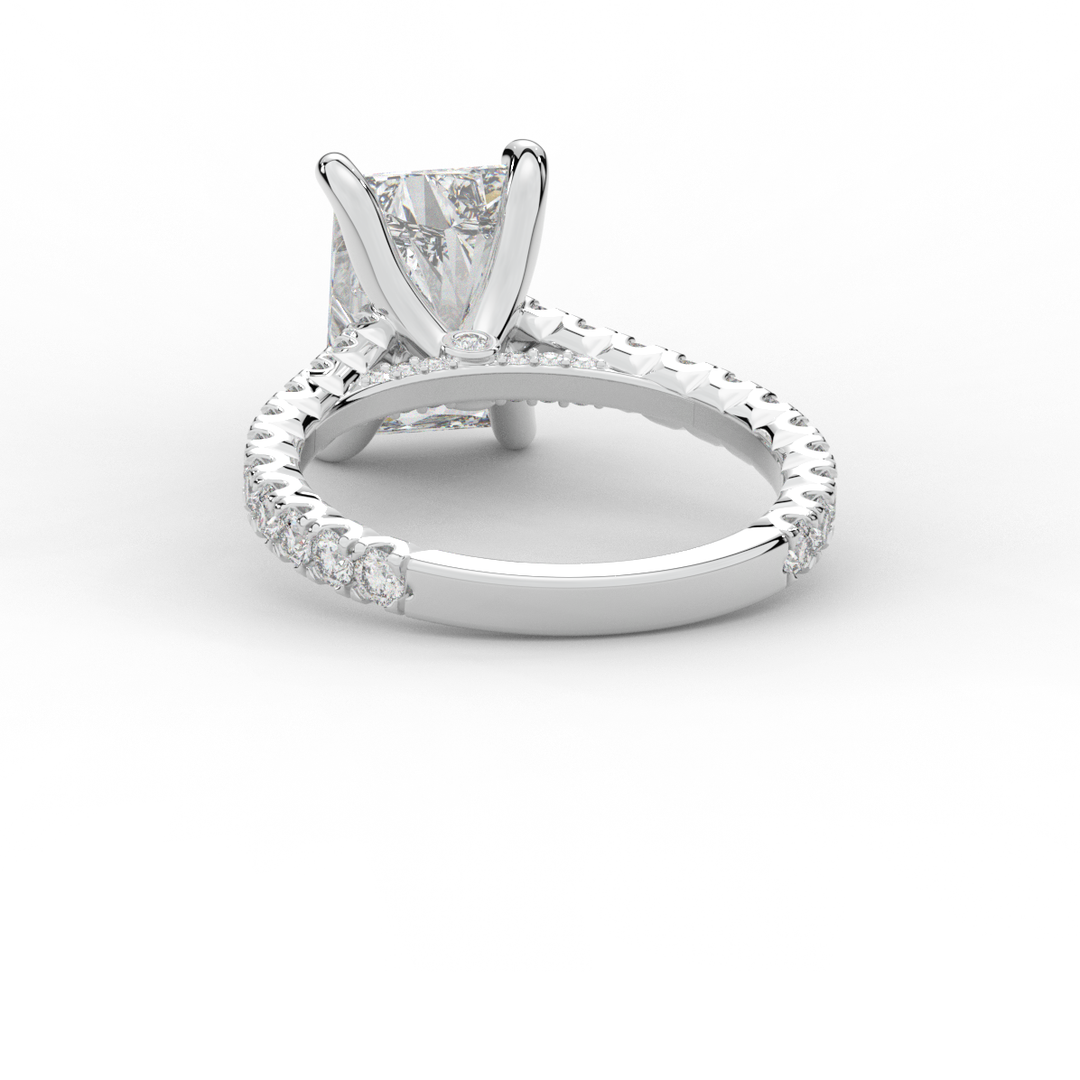 4.25CT.TW RADIANT LAB DIAMOND SOLITAIRE ENGAGEMENT RING - Nazarelle