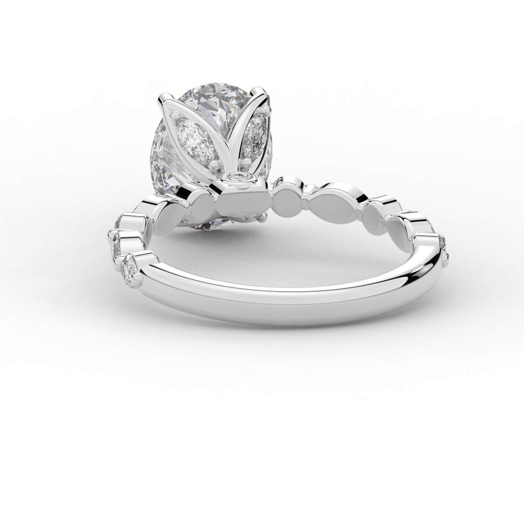 3.10CT.TW OVAL LAB DIAMOND SOLITAIRE ENGAGEMENT RING - Nazarelle