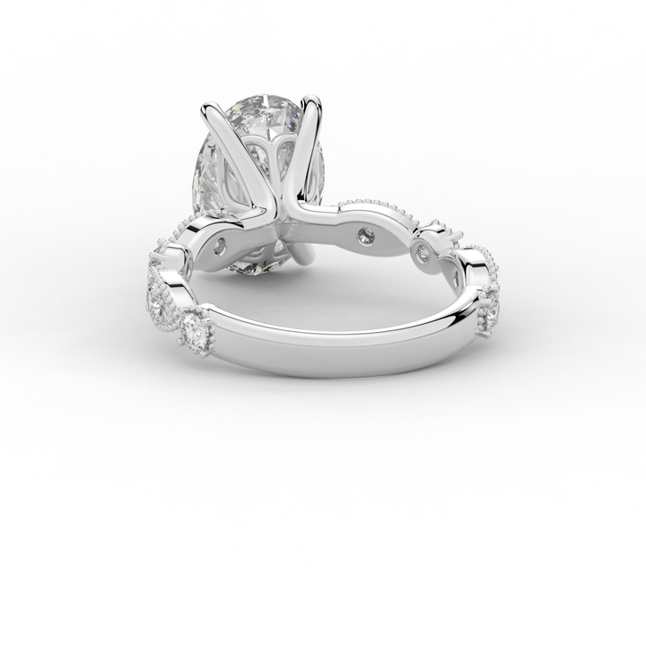 3.50CT.TW OVAL LAB DIAMOND SOLITAIRE ENGAGEMENT RING - Nazarelle