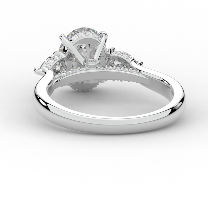 2.40CT.TW OVAL LAB DIAMOND 3 STONE ENGAGEMENT RING - Nazarelle