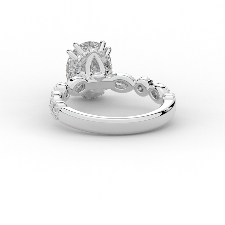 3.60CT.TW OVAL LAB DIAMOND SOLITAIRE ENGAGEMENT RING - Nazarelle