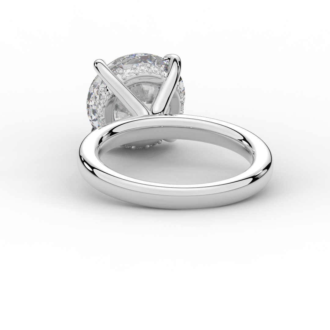 3.05CT.TW ROUND LAB DIAMOND UNDERHALO ENGAGEMENT RING - Nazarelle