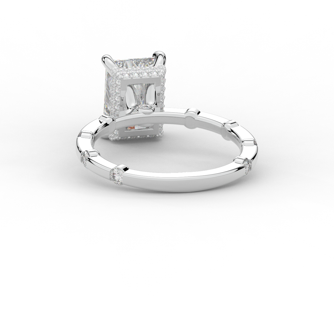 2.60CT.TW RADIANT LAB DIAMOND UNDERHALO SOLITAIRE ENGAGEMENT RING - Nazarelle