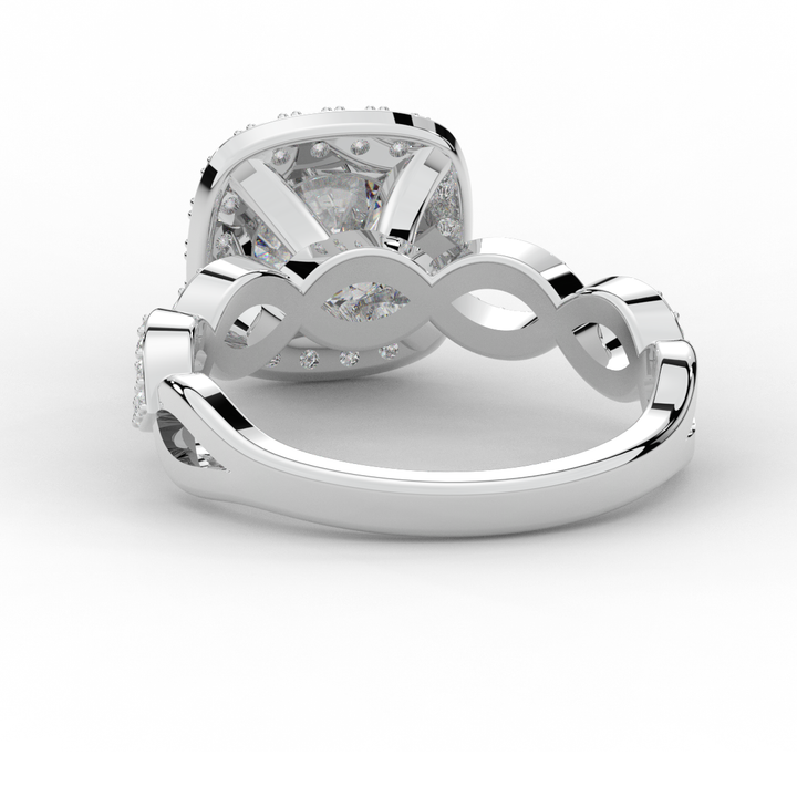 2.35CT.TW ROUND LAB DIAMOND HALO ENGAGEMENT RING - Nazarelle