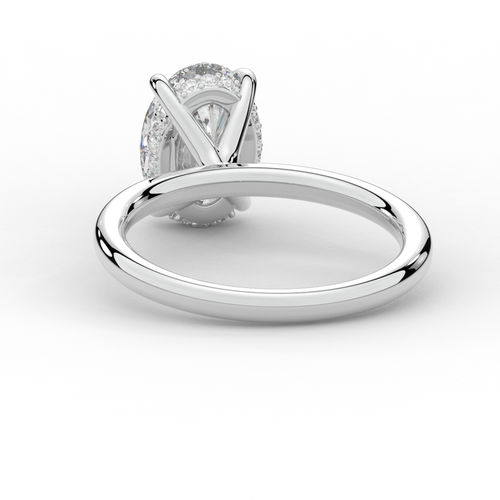 2.06CT.TW OVAL LAB DIAMOND UNDERHALO SOLIATIRE ENGAGEMENT RING - Nazarelle