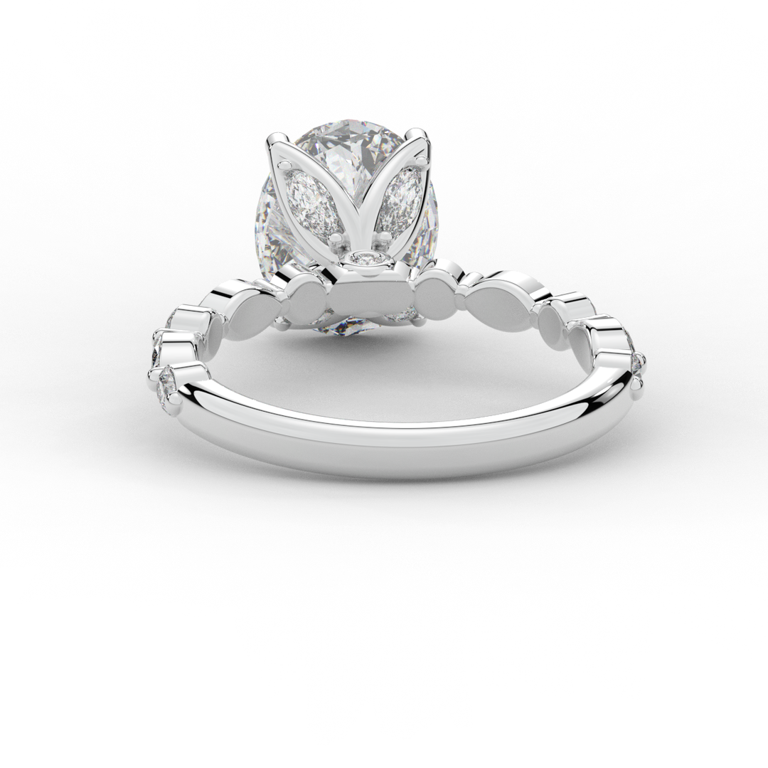 3.10CT.TW OVAL LAB DIAMOND SOLITAIRE ENGAGEMENT RING - Nazarelle