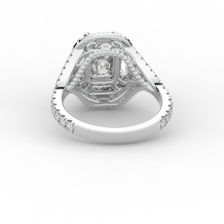 2.50CT.TW CUSHION LAB DIAMOND HALO ENGAGEMENT RING - Nazarelle