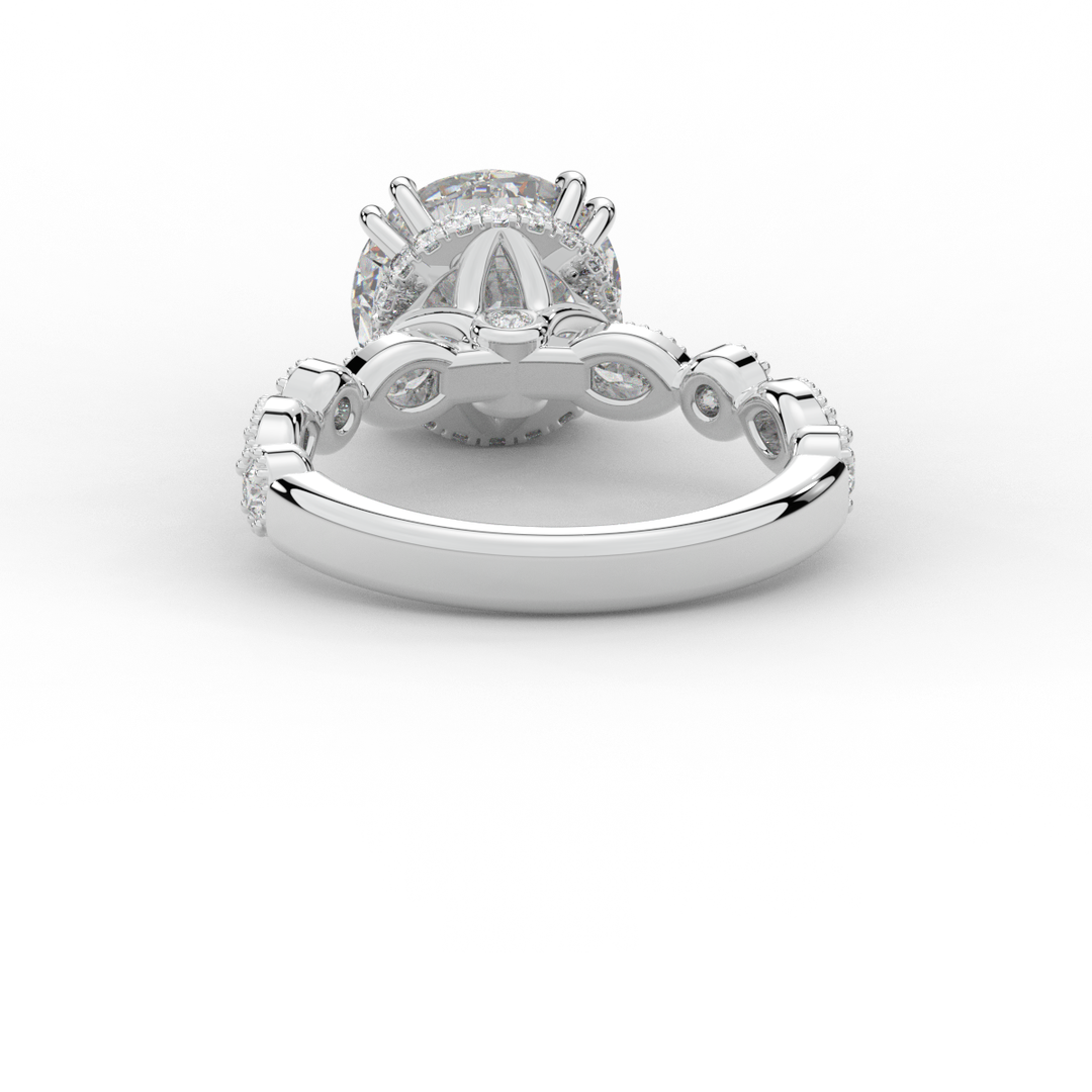 3.60CT.TW ROUND LAB DIAMOND SOLITAIRE ENGAGEMENT RING - Nazarelle