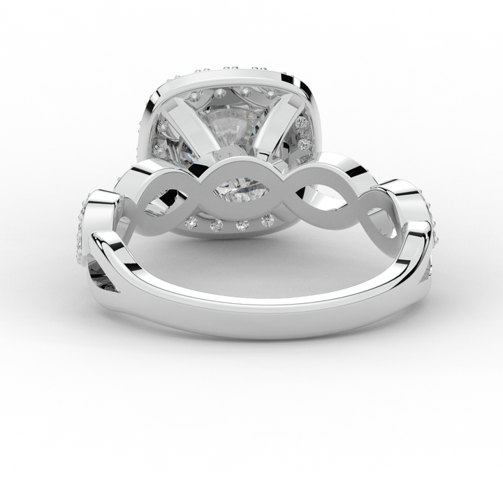 2.35CT.TW ROUND LAB DIAMOND HALO ENGAGEMENT RING - Nazarelle