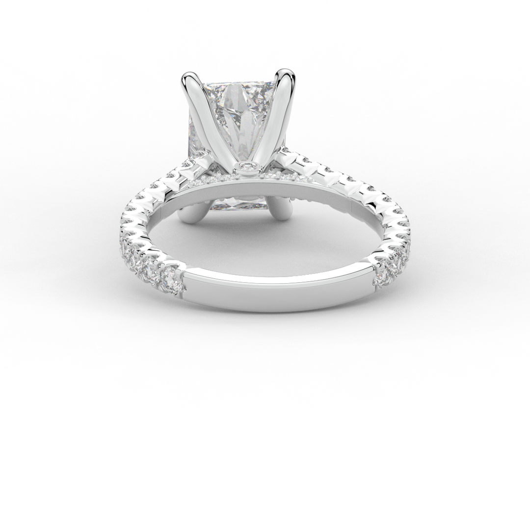 4.25CT.TW RADIANT LAB DIAMOND SOLITAIRE ENGAGEMENT RING - Nazarelle