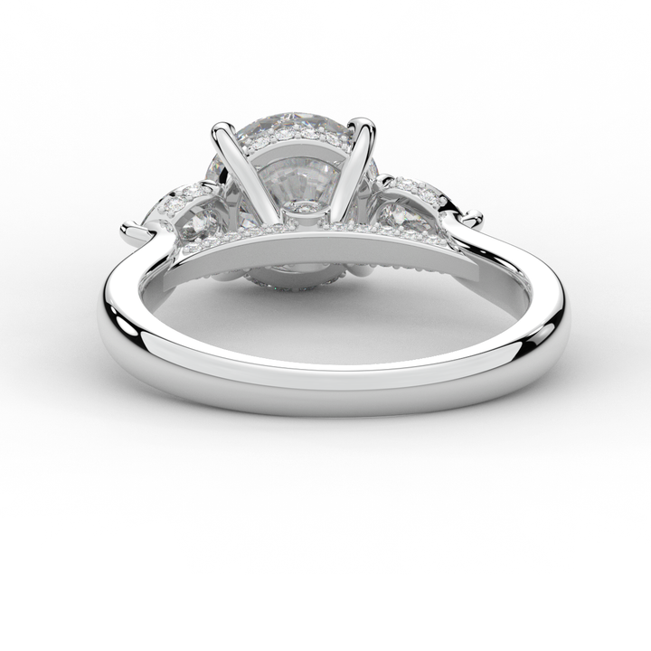 2.40CT.TW ROUND LAB DIAMOND 3 STONE ENGAGEMENT RING - Nazarelle