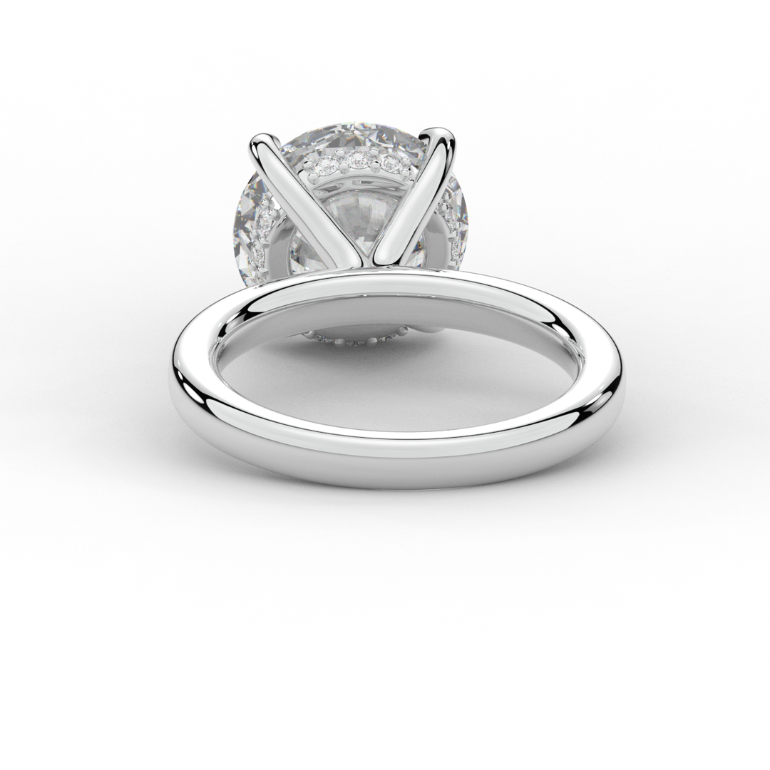 3.05CT.TW ROUND LAB DIAMOND UNDERHALO ENGAGEMENT RING - Nazarelle