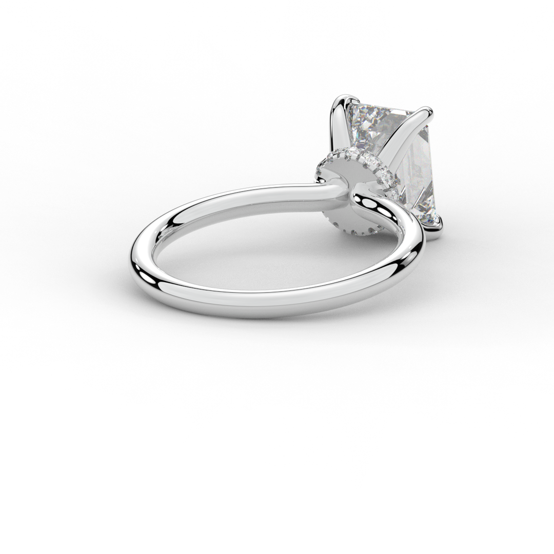 2.05CT.TW EMERALD CUT LAB DIAMOND SOLITAIRE ENGAGEMENT RING - Nazarelle