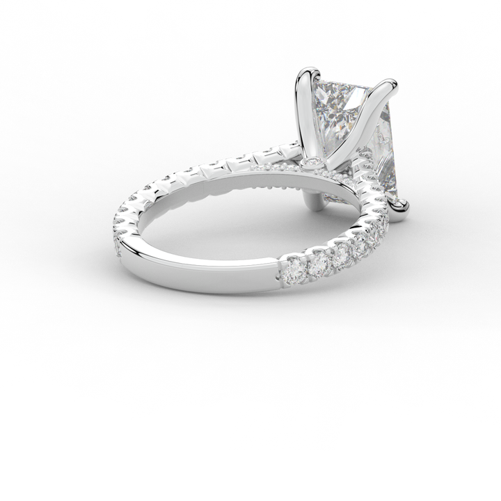 4.25CT.TW RADIANT LAB DIAMOND SOLITAIRE ENGAGEMENT RING - Nazarelle