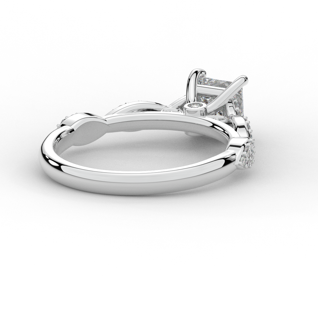 1.20CT.TW PRINCESS LAB DIAMOND SOLITAIRE ENGAGEMENT RING - Nazarelle