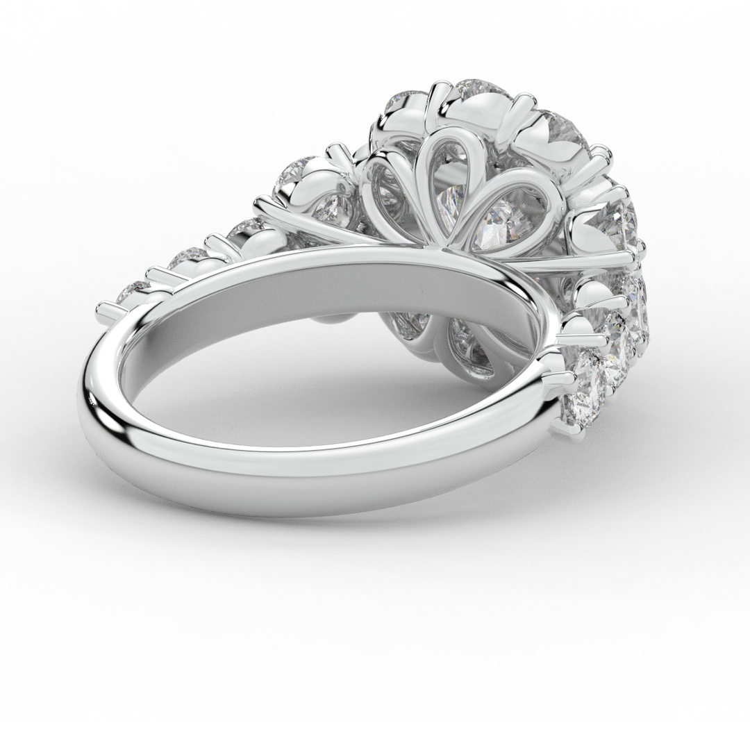 4.75CT.TW ROUND LAB DIAMOND HALO ENGAGEMENT RING - Nazarelle