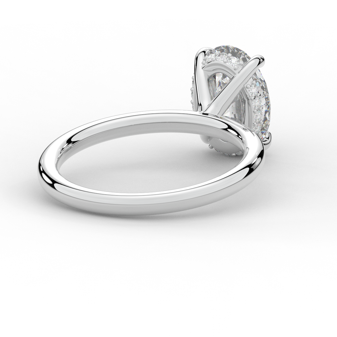 2.06CT.TW OVAL LAB DIAMOND UNDERHALO SOLIATIRE ENGAGEMENT RING - Nazarelle