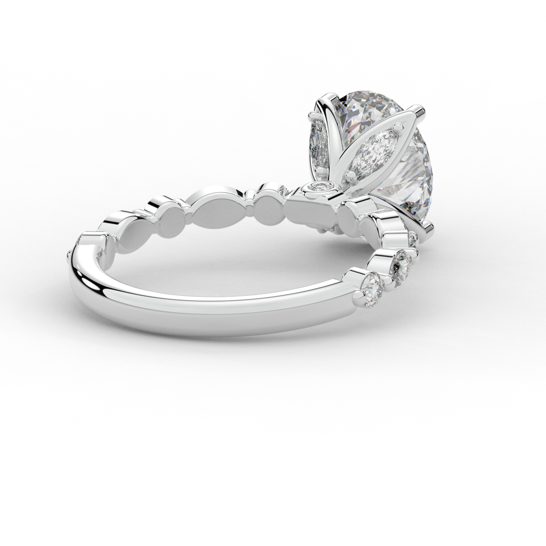 3.10CT.TW OVAL LAB DIAMOND SOLITAIRE ENGAGEMENT RING - Nazarelle