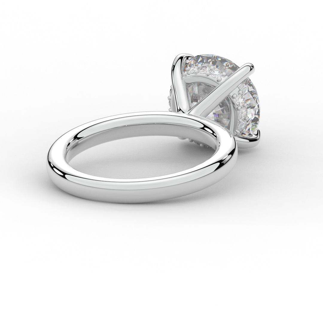 3.05CT.TW ROUND LAB DIAMOND UNDERHALO ENGAGEMENT RING - Nazarelle