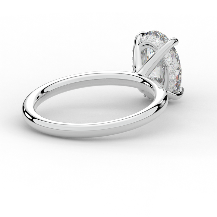 2.06CT.TW OVAL LAB DIAMOND UNDERHALO SOLIATIRE ENGAGEMENT RING - Nazarelle