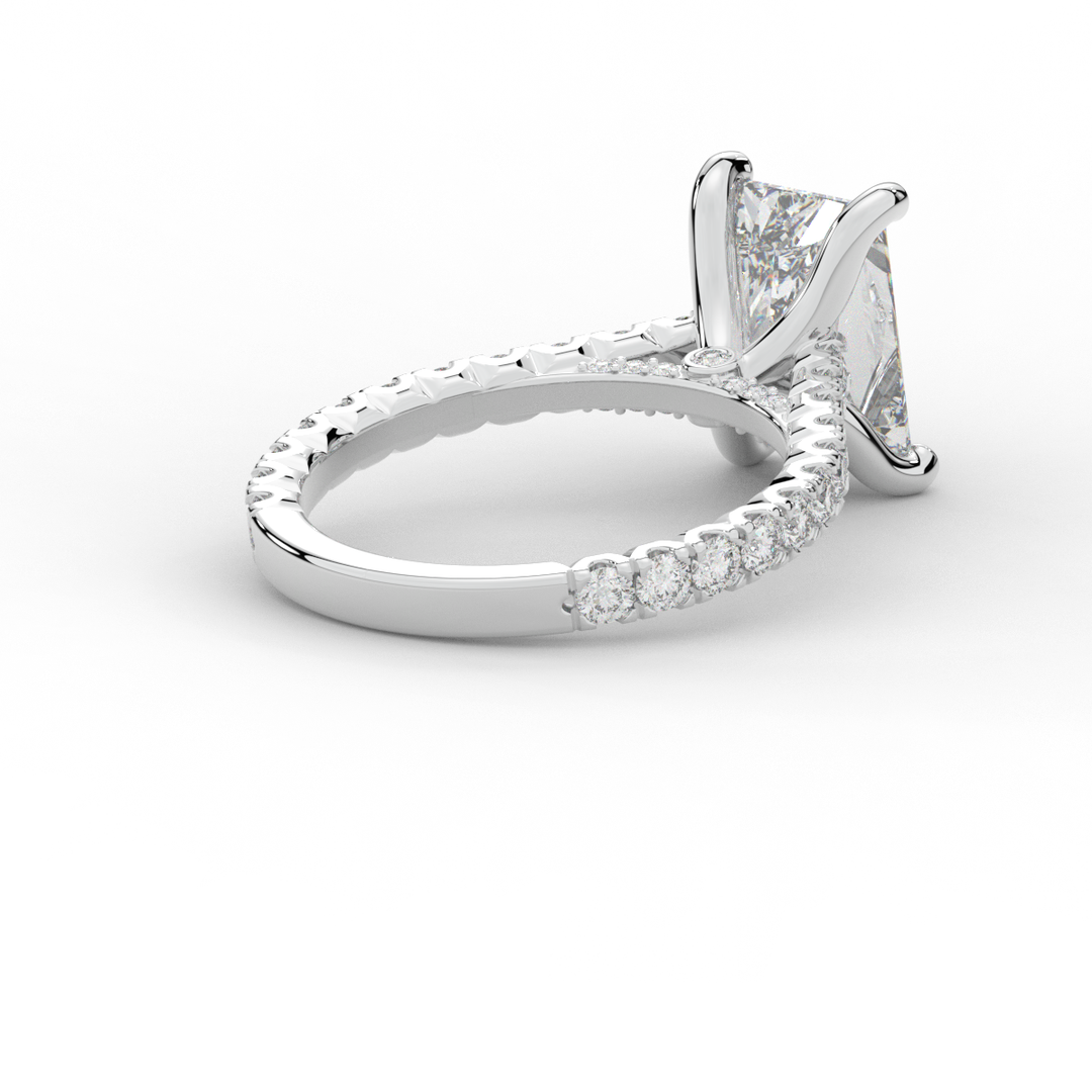 4.25CT.TW RADIANT LAB DIAMOND SOLITAIRE ENGAGEMENT RING - Nazarelle