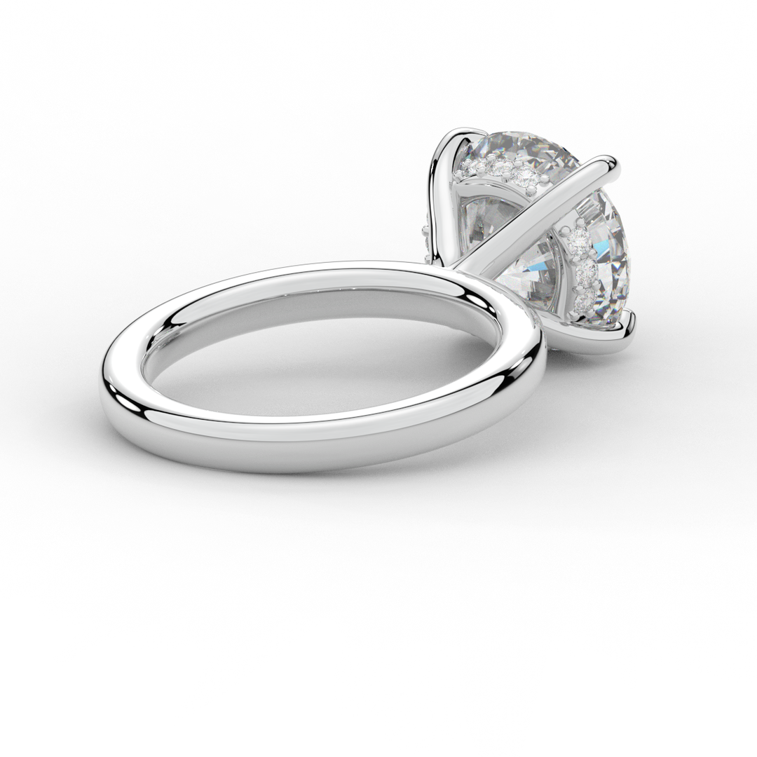 3.05CT.TW ROUND LAB DIAMOND UNDERHALO ENGAGEMENT RING - Nazarelle