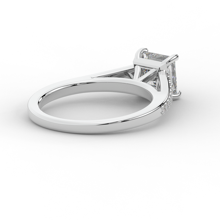 1.40CT.TW PRINCESS LAB DIAMOND SOLITAIRE ENGAGEMENT RING - Nazarelle