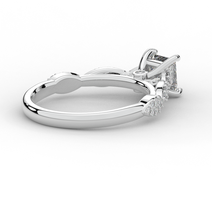 1.20CT.TW PRINCESS LAB DIAMOND SOLITAIRE ENGAGEMENT RING - Nazarelle