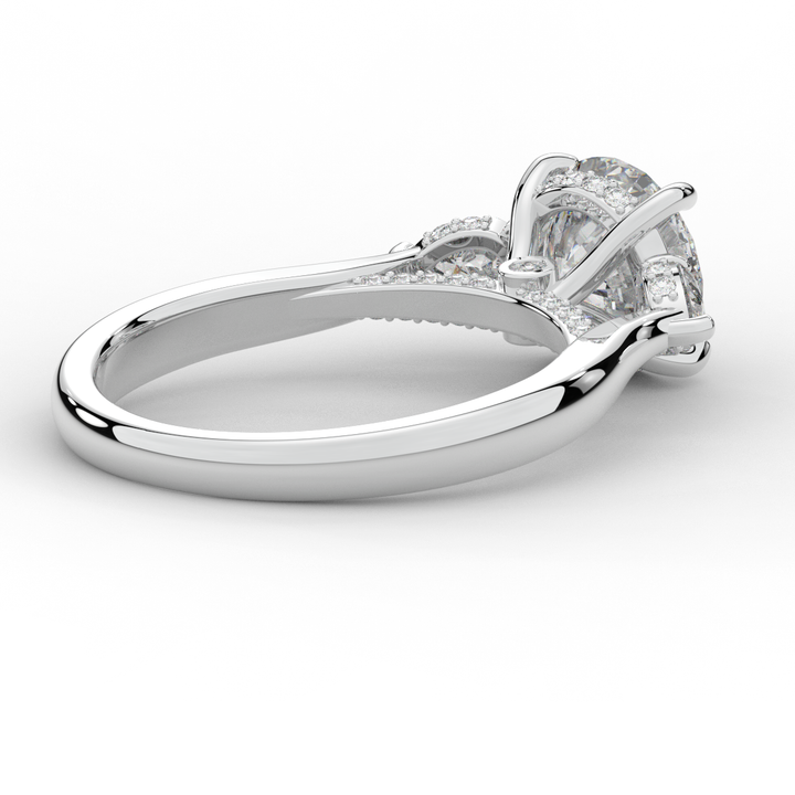 2.40CT.TW ROUND LAB DIAMOND 3 STONE ENGAGEMENT RING - Nazarelle