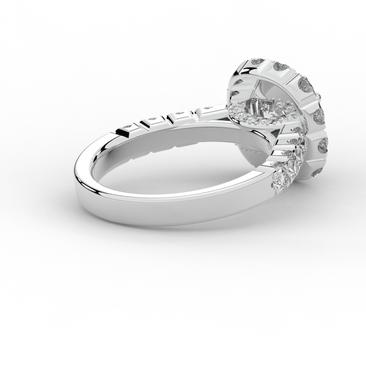 3.45CT.TW CUSHION LAB DIAMOND HALO ENGAGEMENT RING - Nazarelle