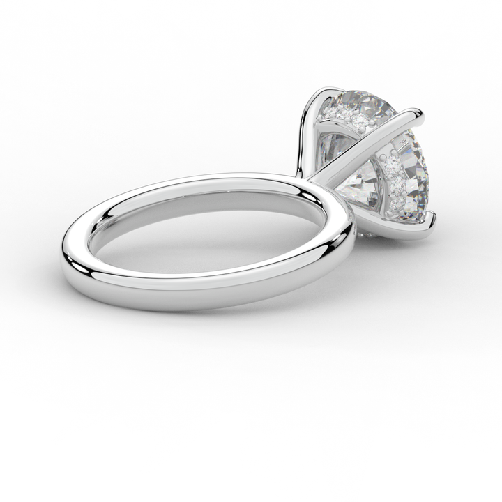 3.05CT.TW ROUND LAB DIAMOND UNDERHALO ENGAGEMENT RING - Nazarelle